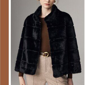 Two-in-One Fox Cuff Faux Fur Jacket